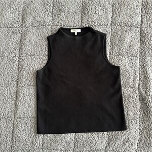 Milly Women's High Neck Sleeveless Sweater Blouse Black M Knit Viscose